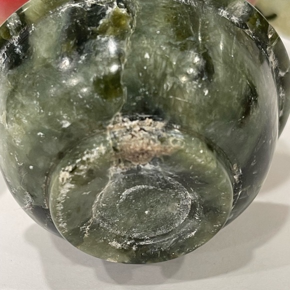 Vintage Asian Mini Bonsai Jade Leaves & Natural Stone Peach Tree Hand Carved - Picture 11 of 15